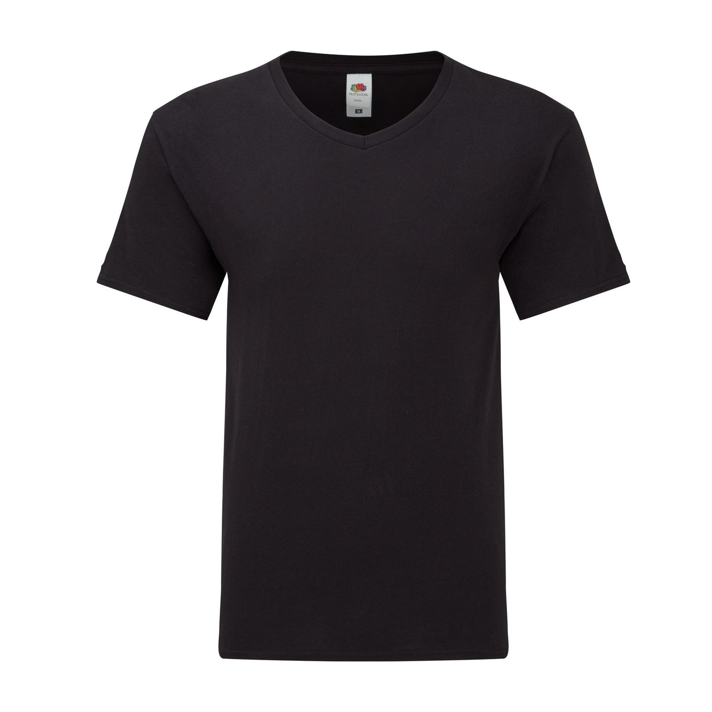 Black - Front - Fruit of the Loom Unisex Adult Iconic V Neck T-Shirt