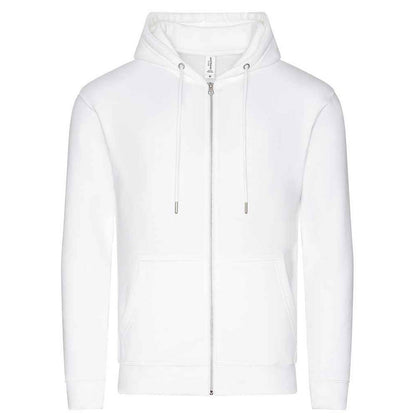 Arctic White - Front - Awdis Unisex Adult Organic Full Zip Hoodie