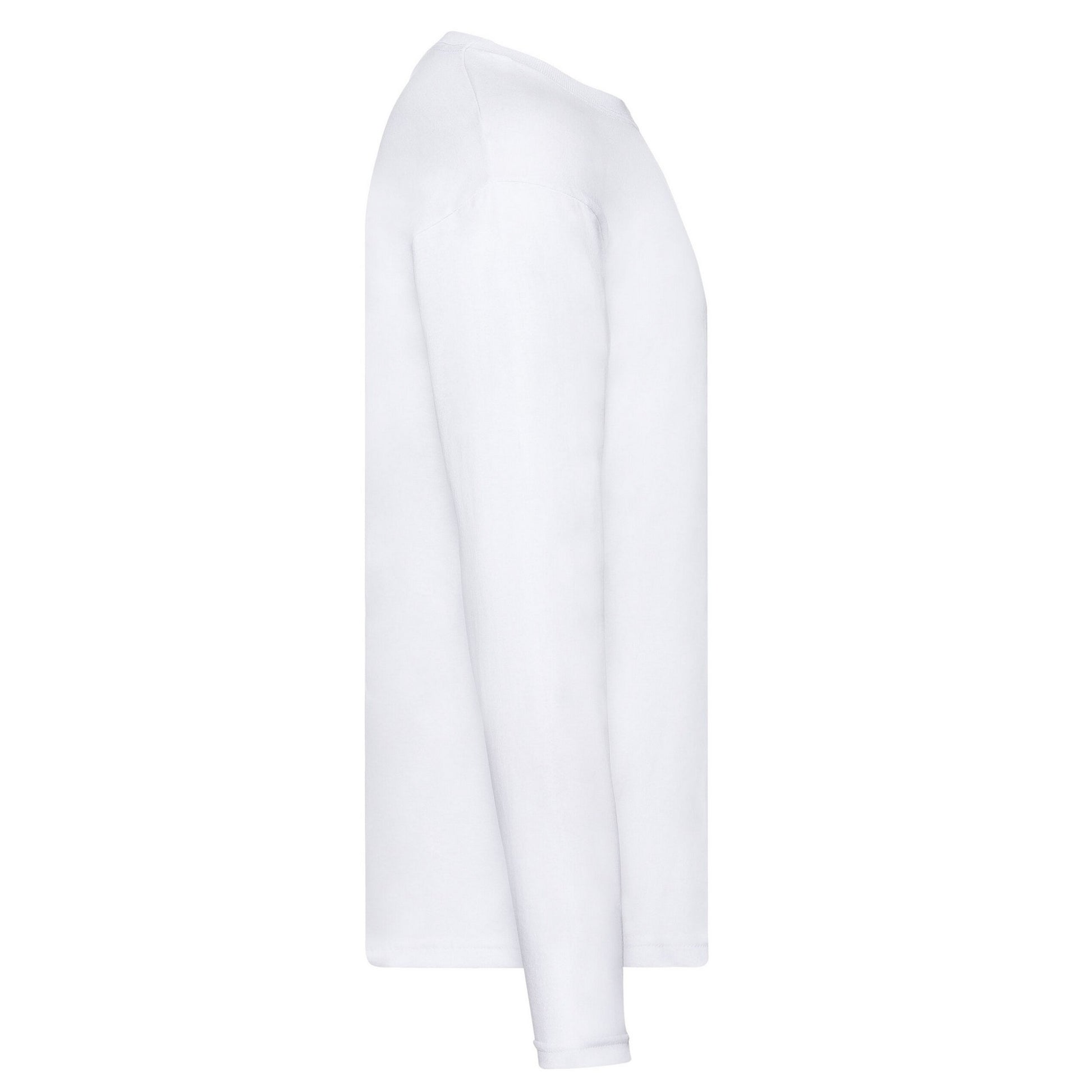 White - Side - Fruit of the Loom Unisex Adult Original Plain Long-Sleeved T-Shirt