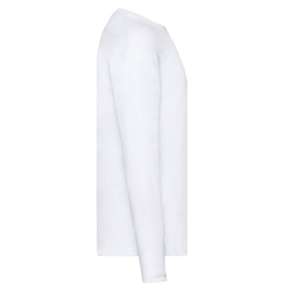 White - Side - Fruit of the Loom Unisex Adult Original Plain Long-Sleeved T-Shirt