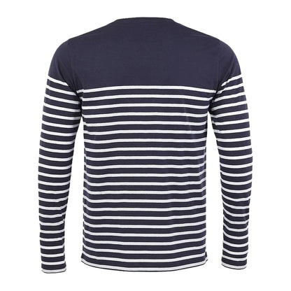 French Navy-White - Back - SOLS Mens Matelot Striped Long-Sleeved T-Shirt
