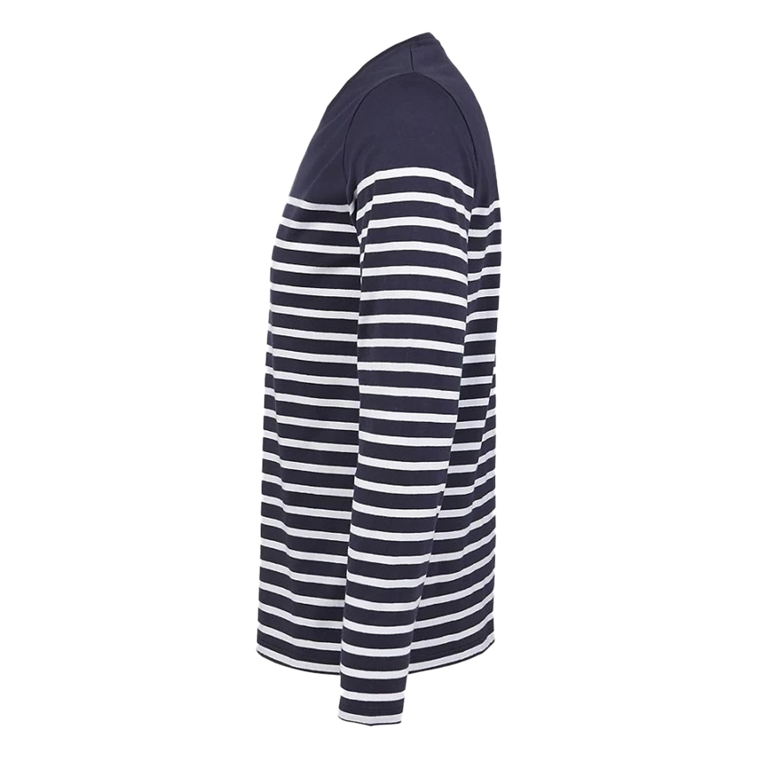 French Navy-White - Lifestyle - SOLS Mens Matelot Striped Long-Sleeved T-Shirt