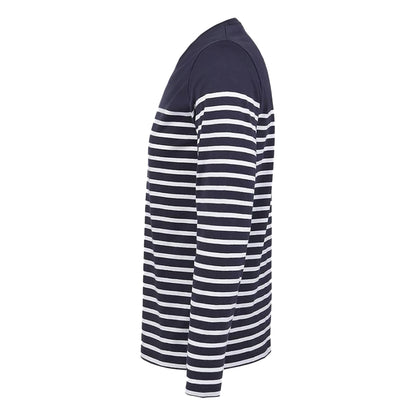 French Navy-White - Lifestyle - SOLS Mens Matelot Striped Long-Sleeved T-Shirt