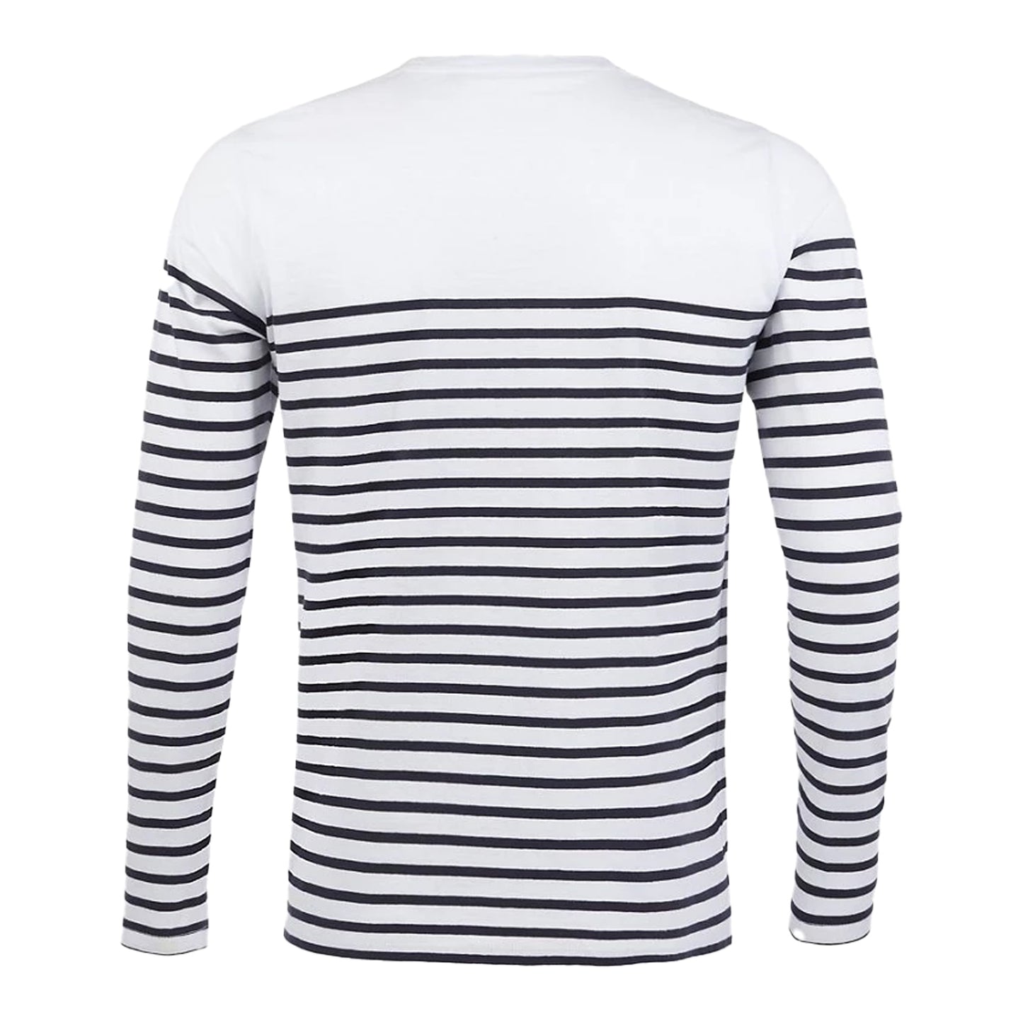 White-Navy - Back - SOLS Mens Matelot Striped Long-Sleeved T-Shirt
