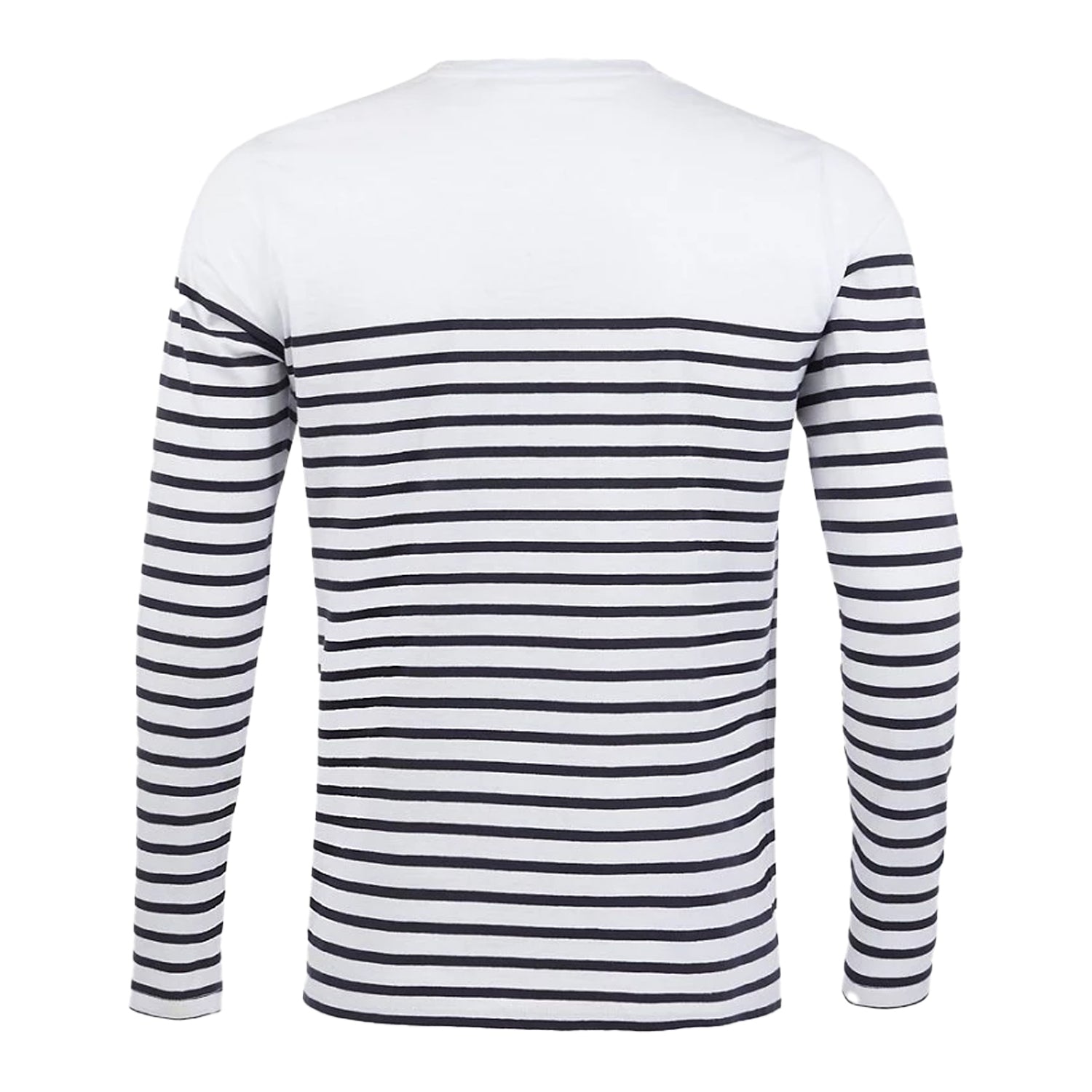 White-Navy - Back - SOLS Mens Matelot Striped Long-Sleeved T-Shirt