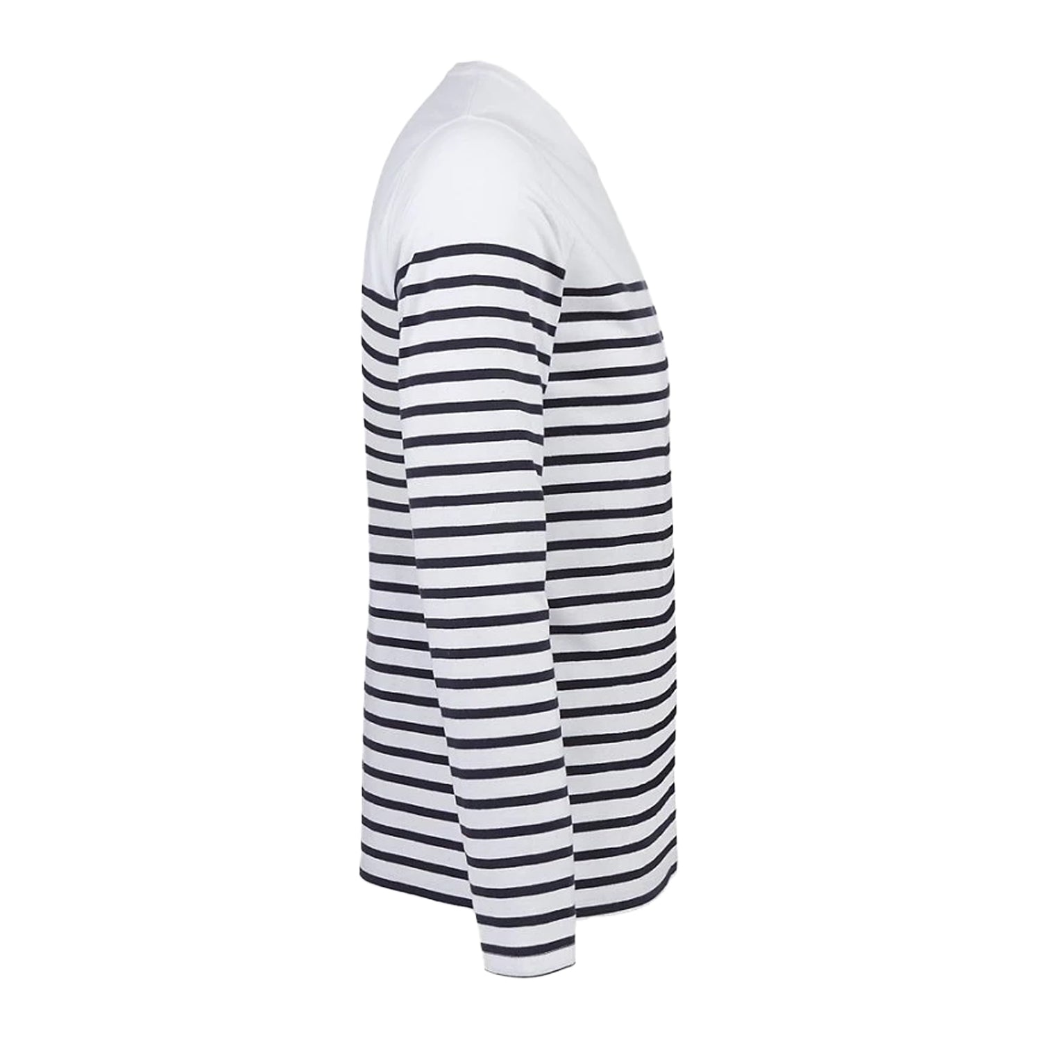 White-Navy - Side - SOLS Mens Matelot Striped Long-Sleeved T-Shirt