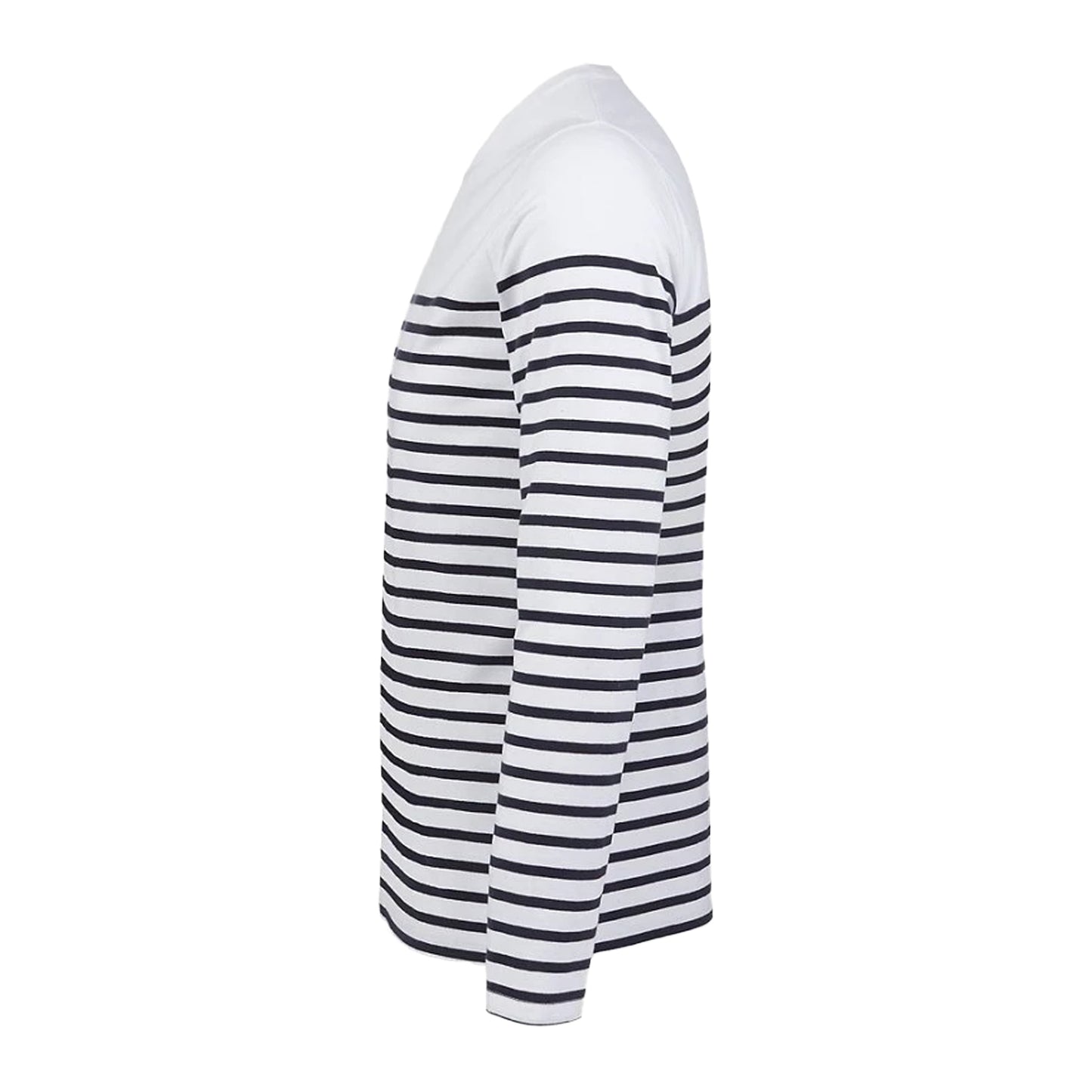 White-Navy - Lifestyle - SOLS Mens Matelot Striped Long-Sleeved T-Shirt