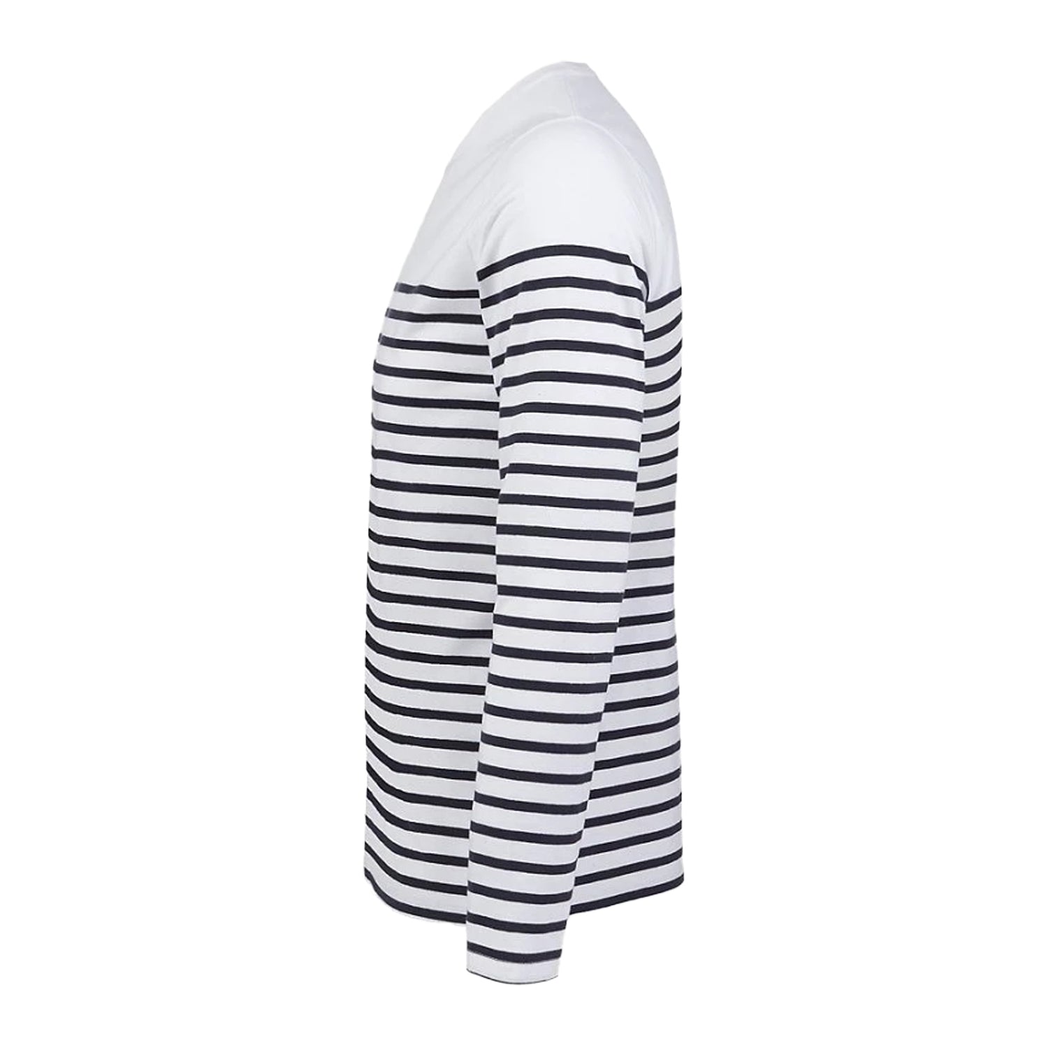 White-Navy - Lifestyle - SOLS Mens Matelot Striped Long-Sleeved T-Shirt