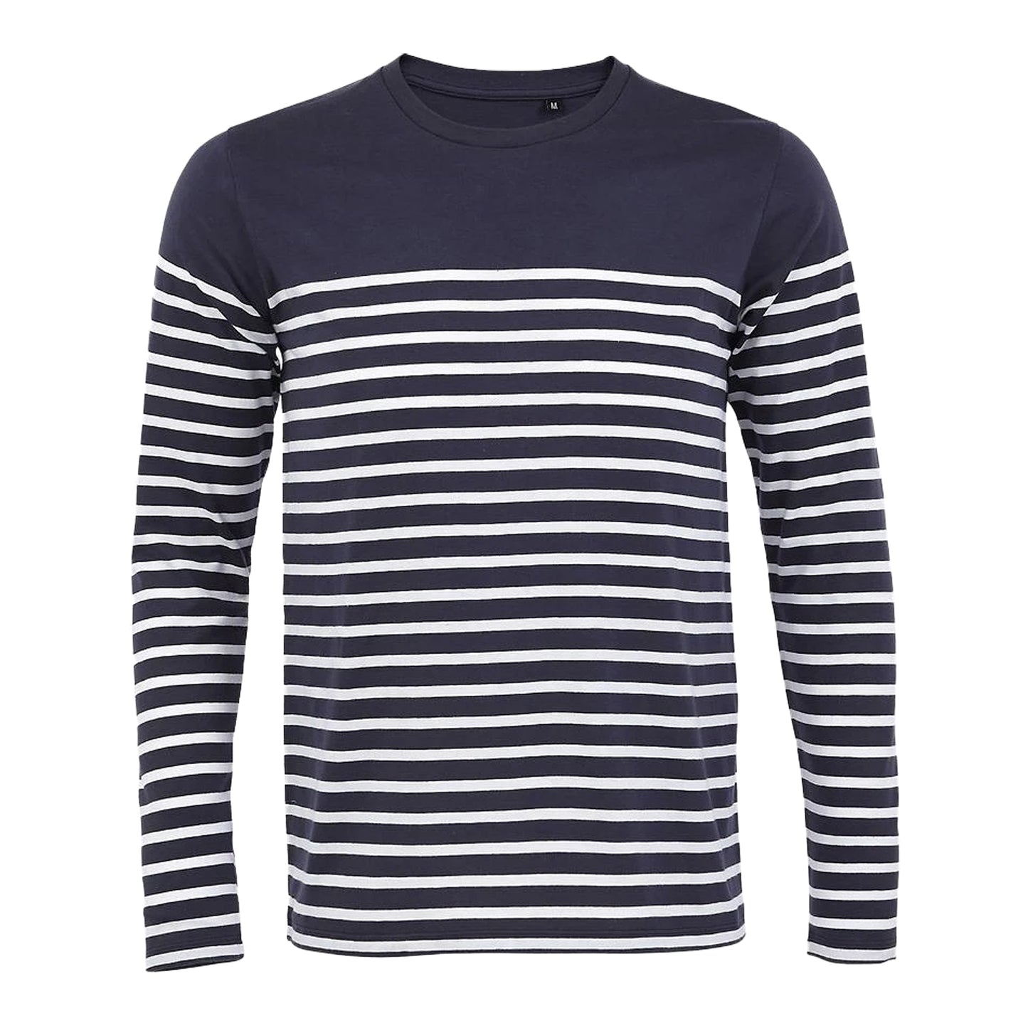 French Navy-White - Front - SOLS Mens Matelot Striped Long-Sleeved T-Shirt