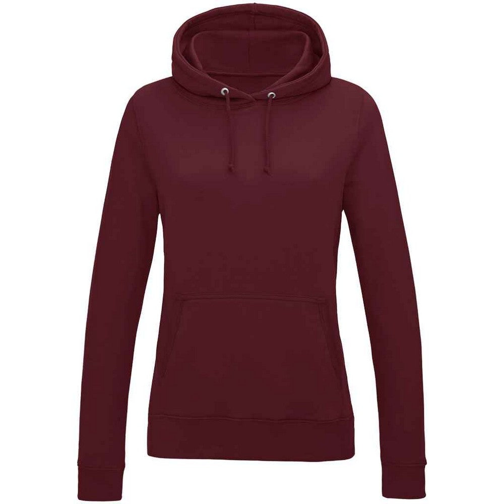 Burgundy - Front - Awdis Womens-Ladies College Hoodie