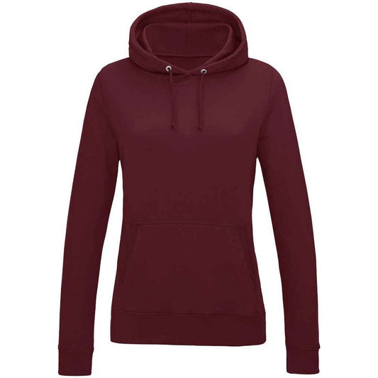 Burgundy - Front - Awdis Womens-Ladies College Hoodie
