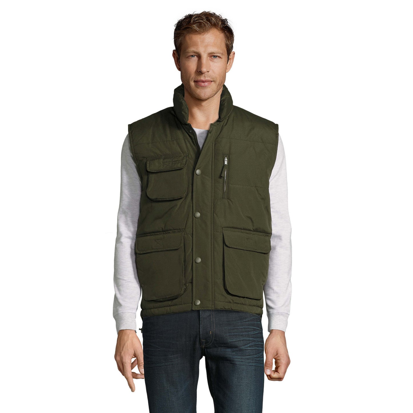 Navy - Front - SOLS Unisex Adult Viper Gilet