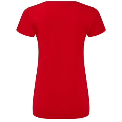 Red - Back - Fruit of the Loom Womens-Ladies Iconic 150 V Neck T-Shirt