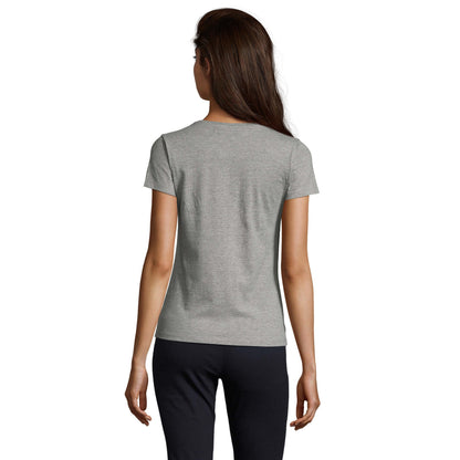 Grey Melange - Back - SOLS Womens-Ladies Imperial V Neck T-Shirt