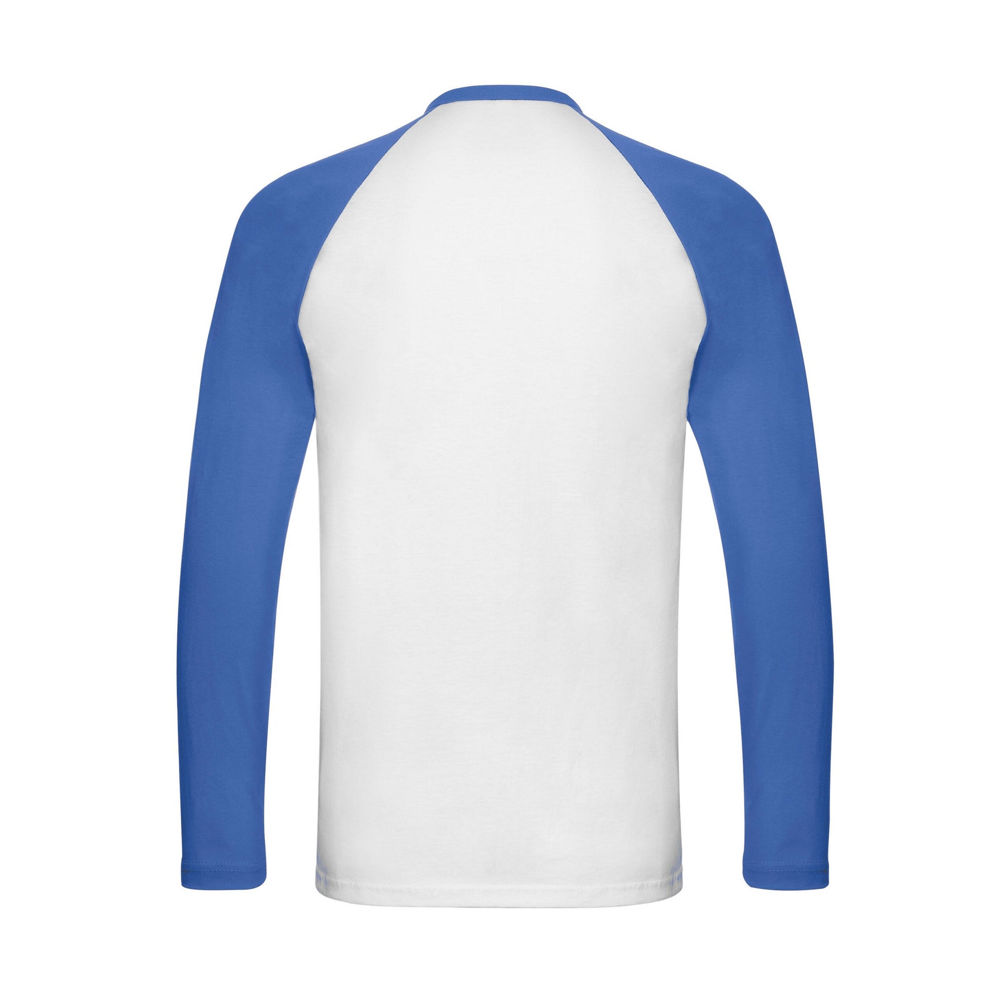 White-Royal Blue - Back - Fruit of the Loom Mens Baseball Long-Sleeved T-Shirt