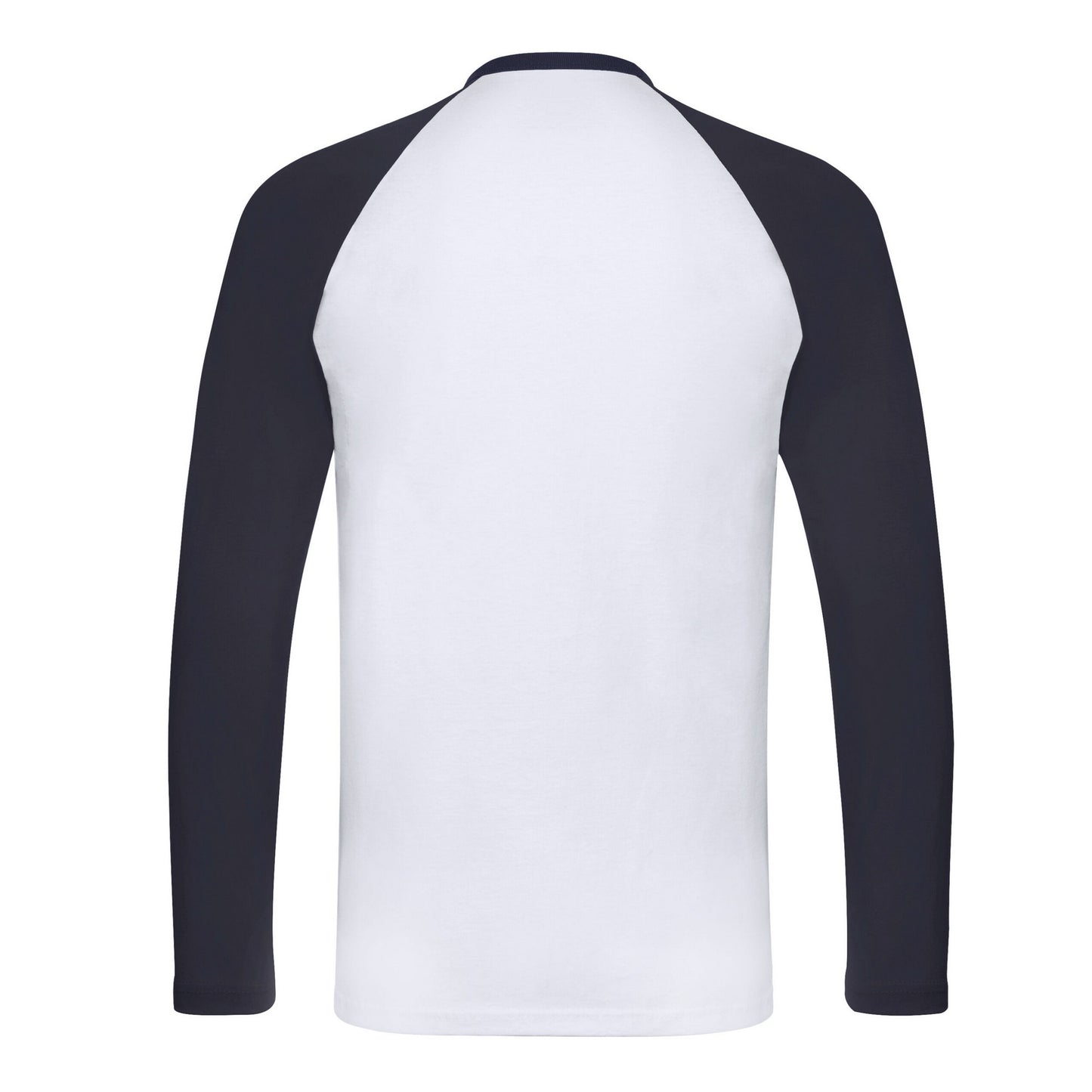 White-Deep Navy - Back - Fruit of the Loom Mens Baseball Long-Sleeved T-Shirt