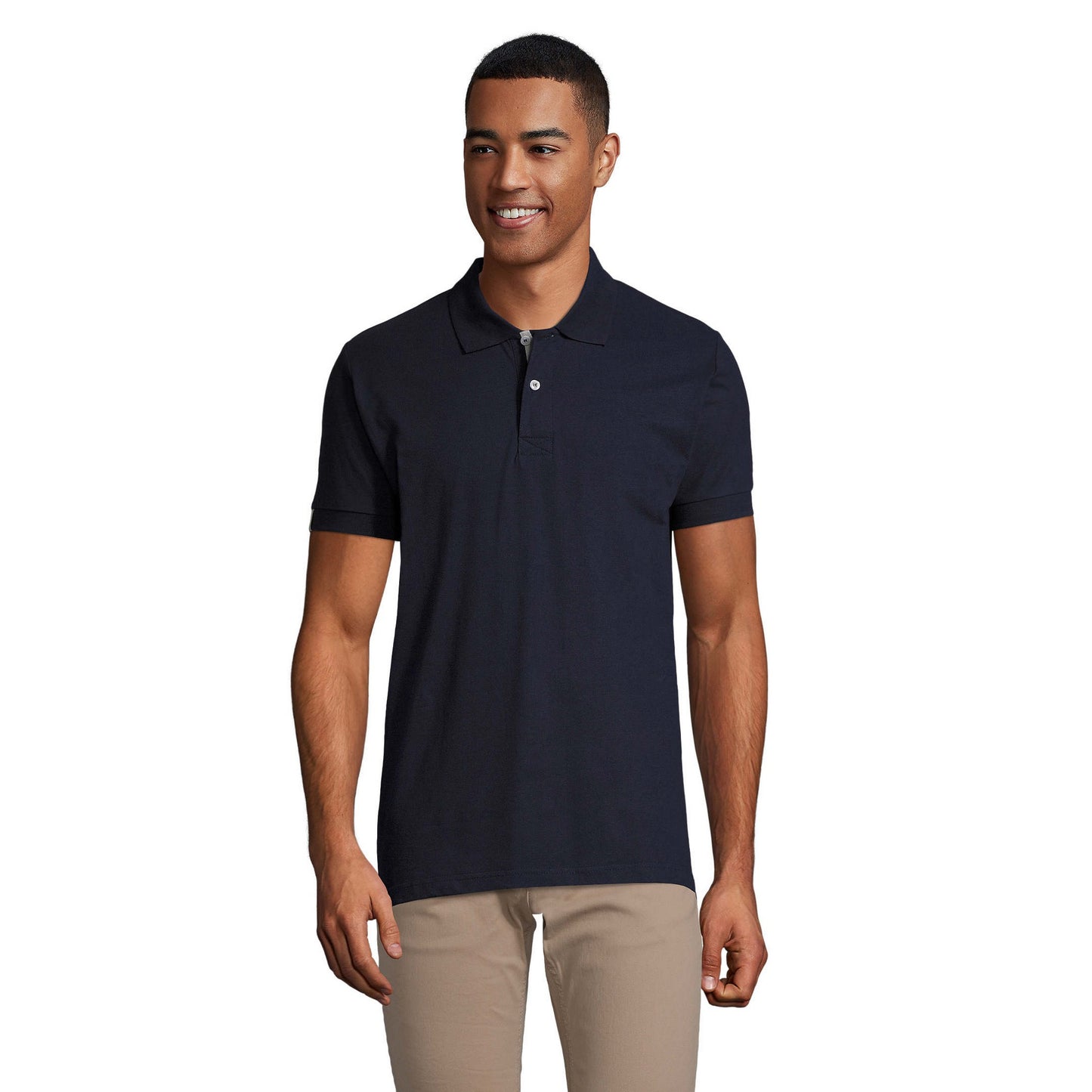 French Navy-Grey - Front - SOLS Mens Portland Polo Shirt