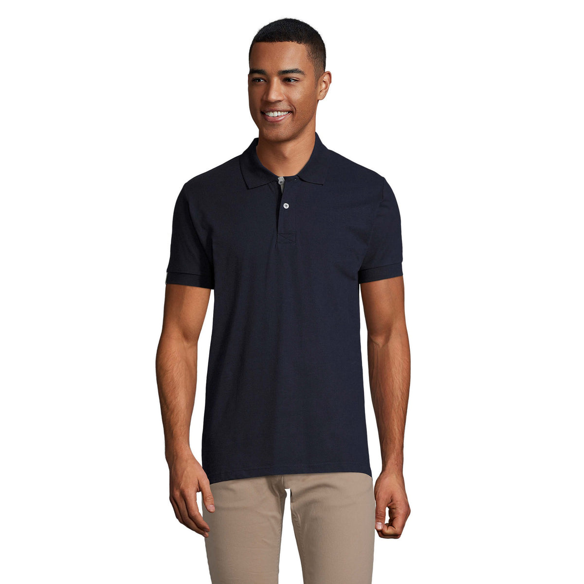 French Navy-Grey - Front - SOLS Mens Portland Polo Shirt
