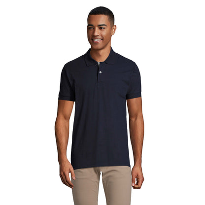 French Navy-Grey - Front - SOLS Mens Portland Polo Shirt