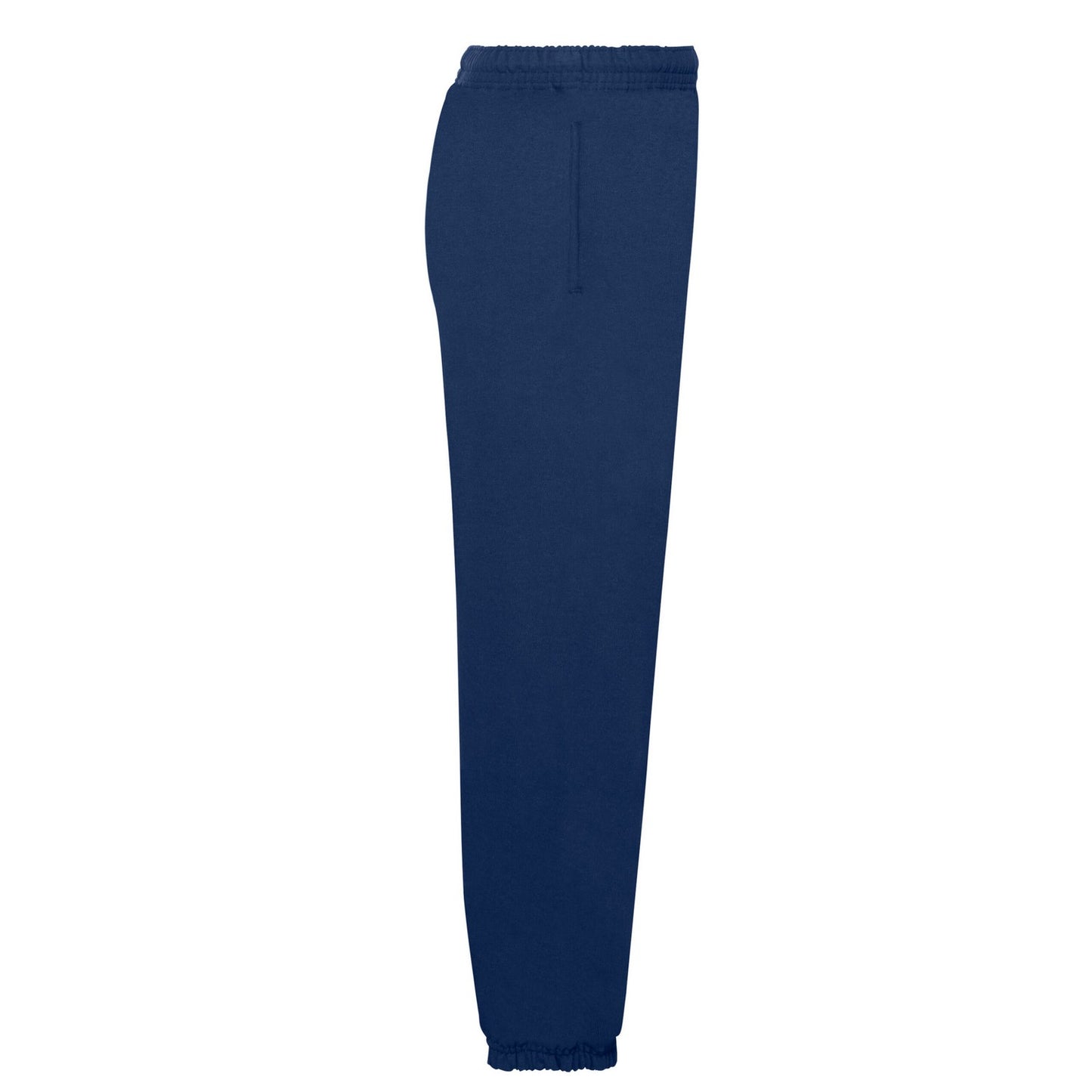Navy - Side - Fruit of the Loom Childrens-Kids Elasticated Cuff Classic Jogging Bottoms