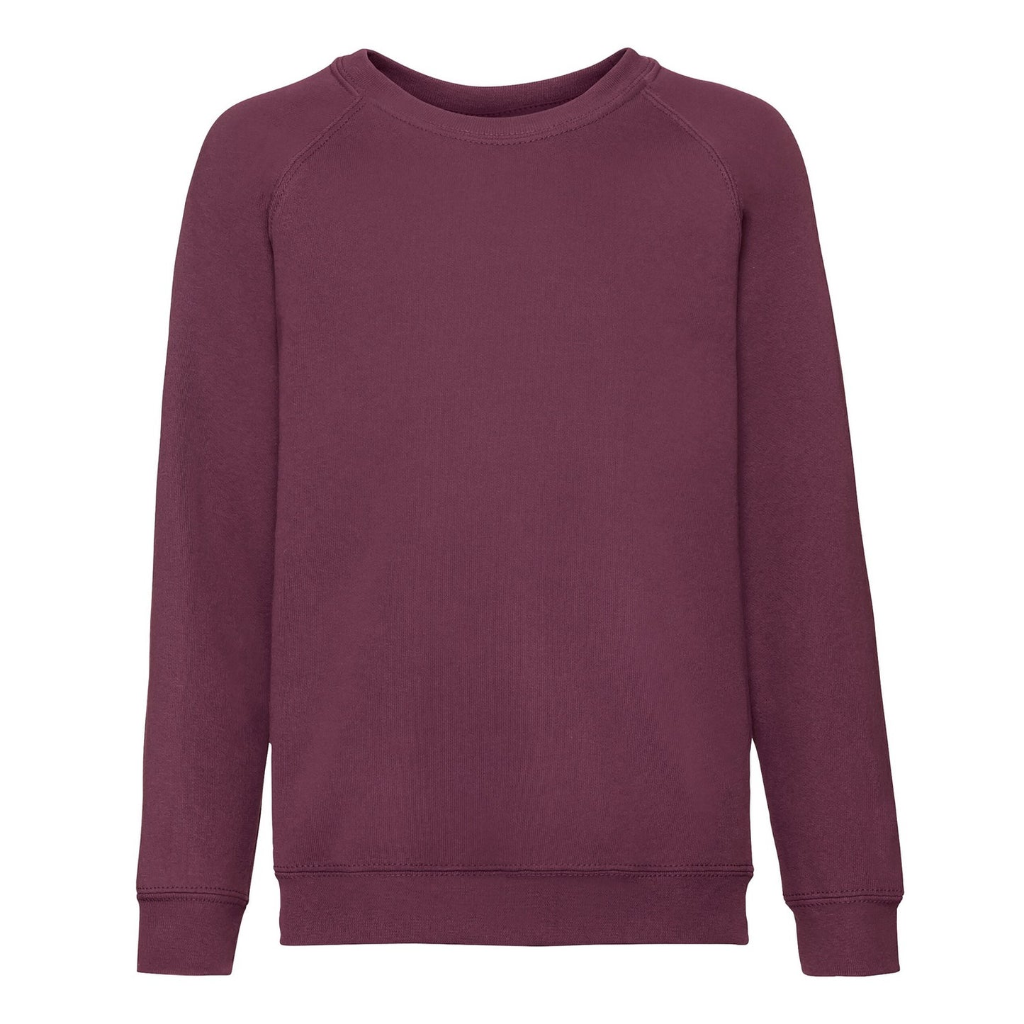 Burgundy - Front - Fruit of the Loom Childrens-Kids Classic Raglan Sweatshirt