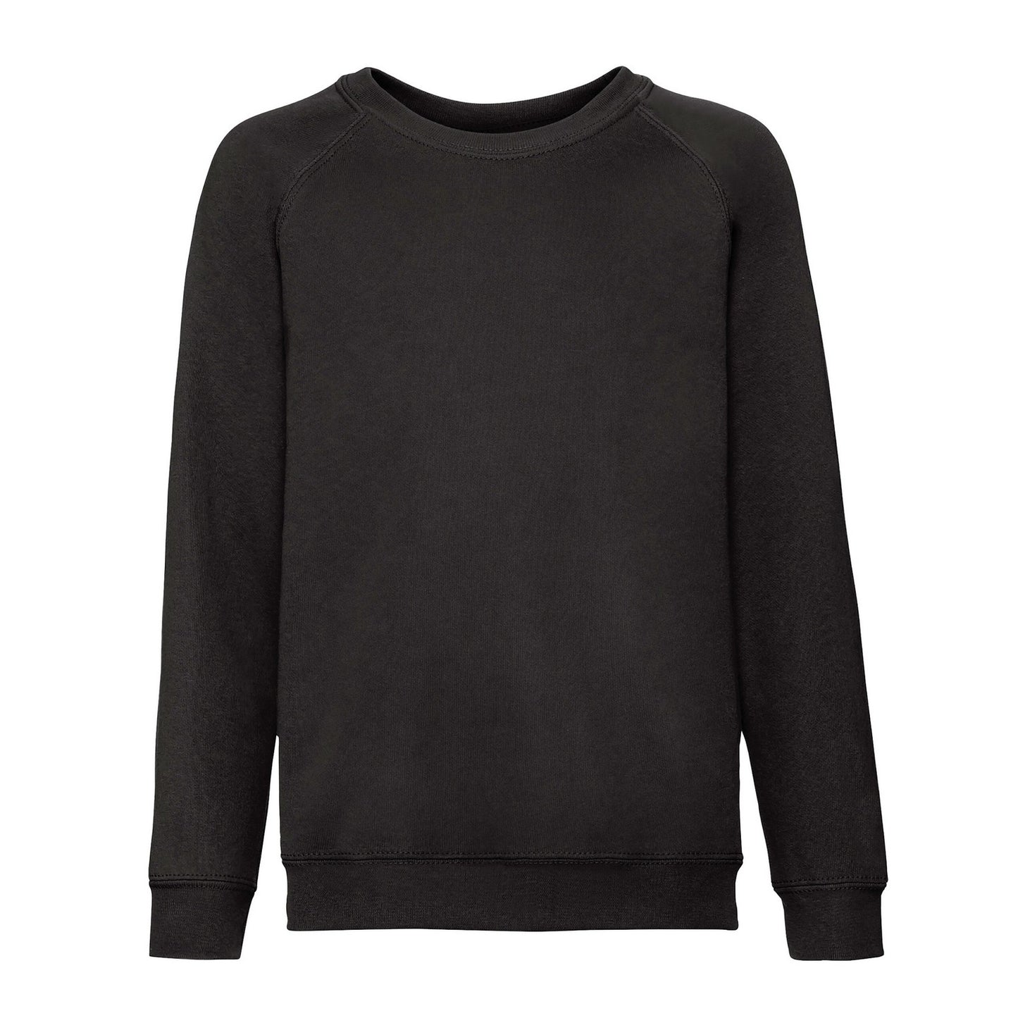 Black - Front - Fruit of the Loom Childrens-Kids Classic Raglan Sweatshirt