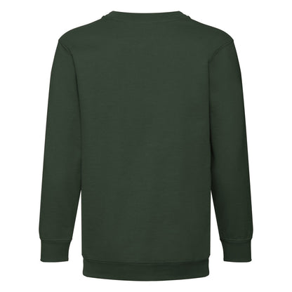 Bottle Green - Back - Fruit of the Loom Childrens-Kids Premium Set-in Sweatshirt