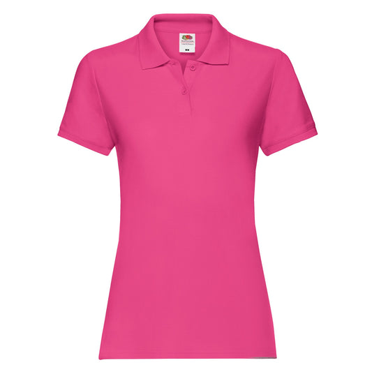 Fuchsia - Front - Fruit of the Loom Womens-Ladies Premium Polo Shirt