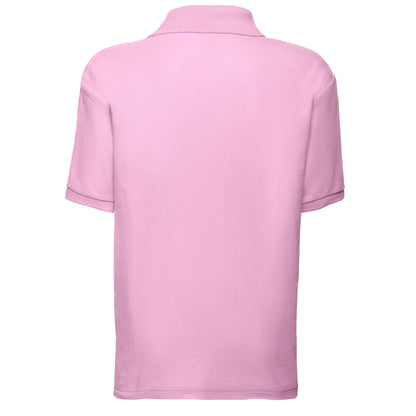 Light Pink - Back - Fruit of the Loom Childrens-Kids 65-35 Polo Shirt