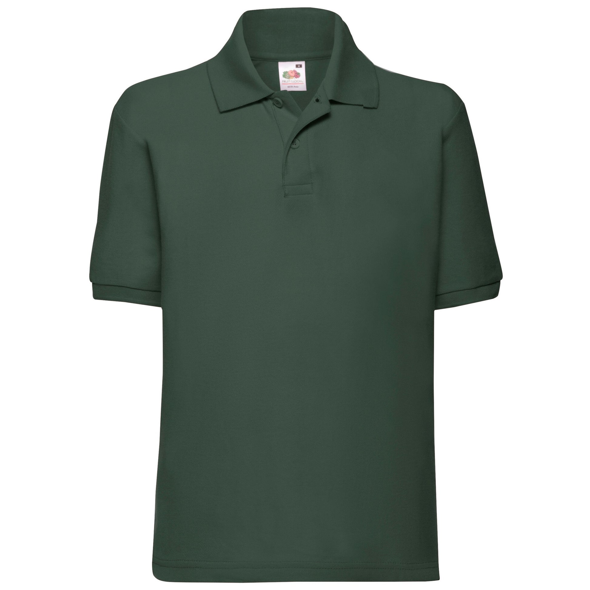 Bottle Green - Front - Fruit of the Loom Childrens-Kids 65-35 Polo Shirt