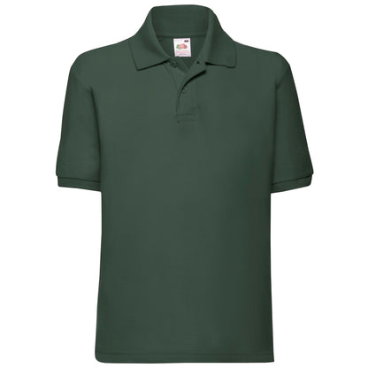 Bottle Green - Front - Fruit of the Loom Childrens-Kids 65-35 Polo Shirt