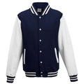 Oxford Navy-White - Front - Awdis Unisex Adult Polycotton Varsity Jacket