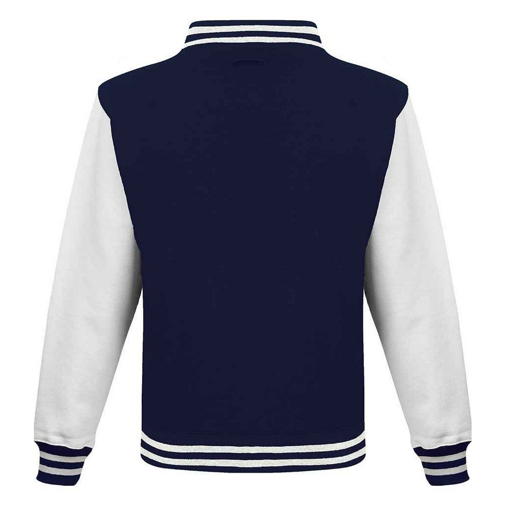 Oxford Navy-White - Back - Awdis Unisex Adult Polycotton Varsity Jacket