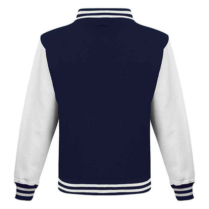 Oxford Navy-White - Back - Awdis Unisex Adult Polycotton Varsity Jacket