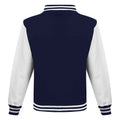 Oxford Navy-White - Back - Awdis Unisex Adult Polycotton Varsity Jacket