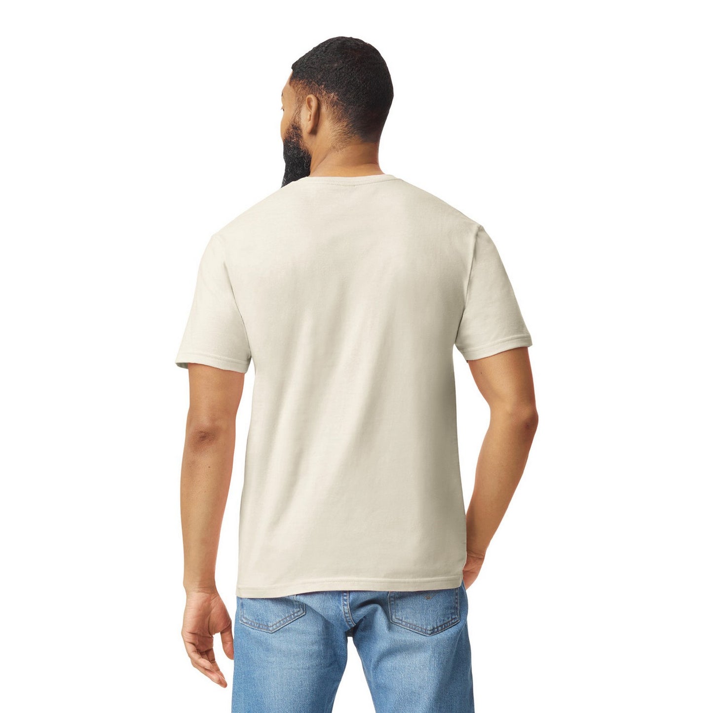 Natural - Back - Gildan Unisex Adult Softstyle Plain Cotton T-Shirt