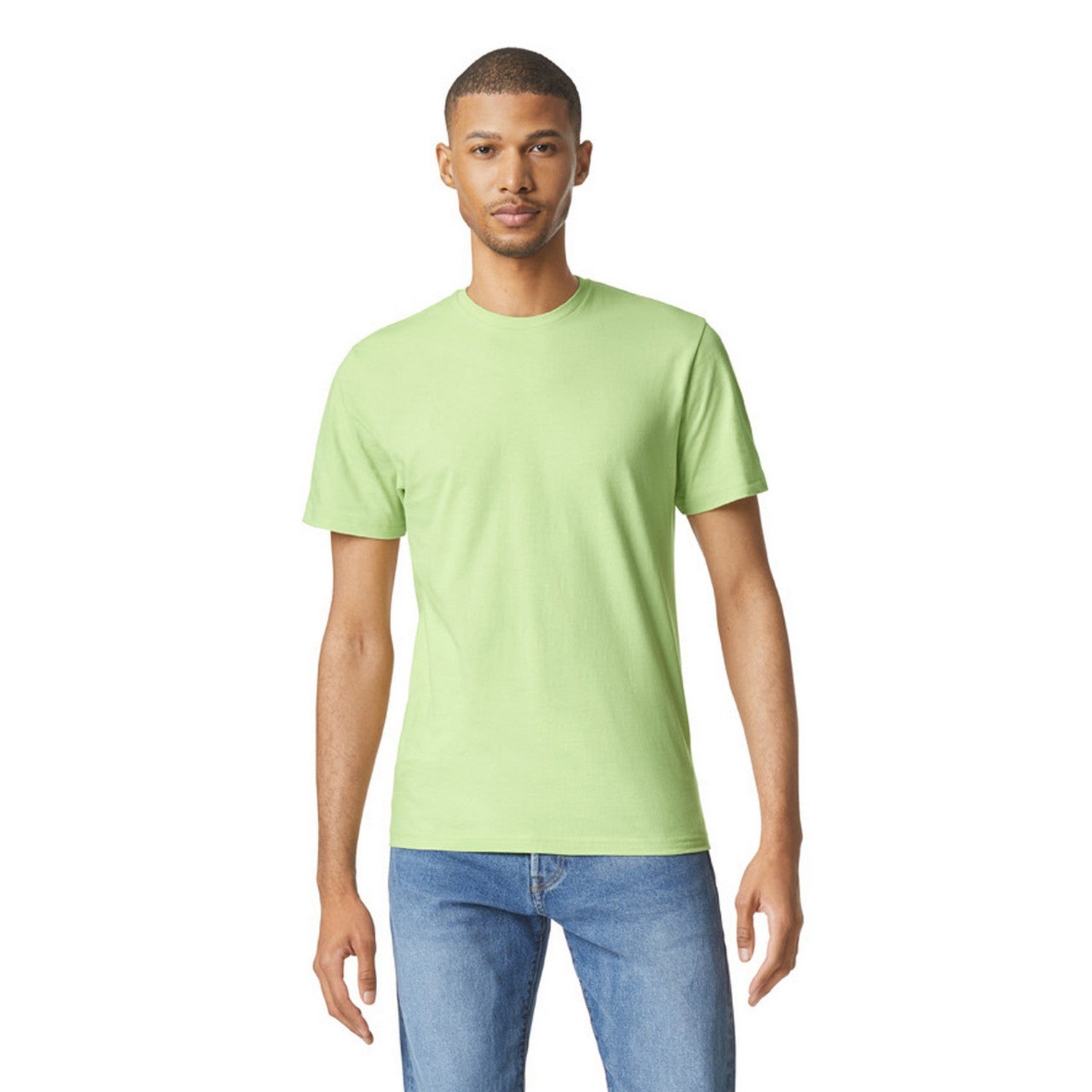 Pistachio - Side - Gildan Unisex Adult Softstyle Plain Cotton T-Shirt