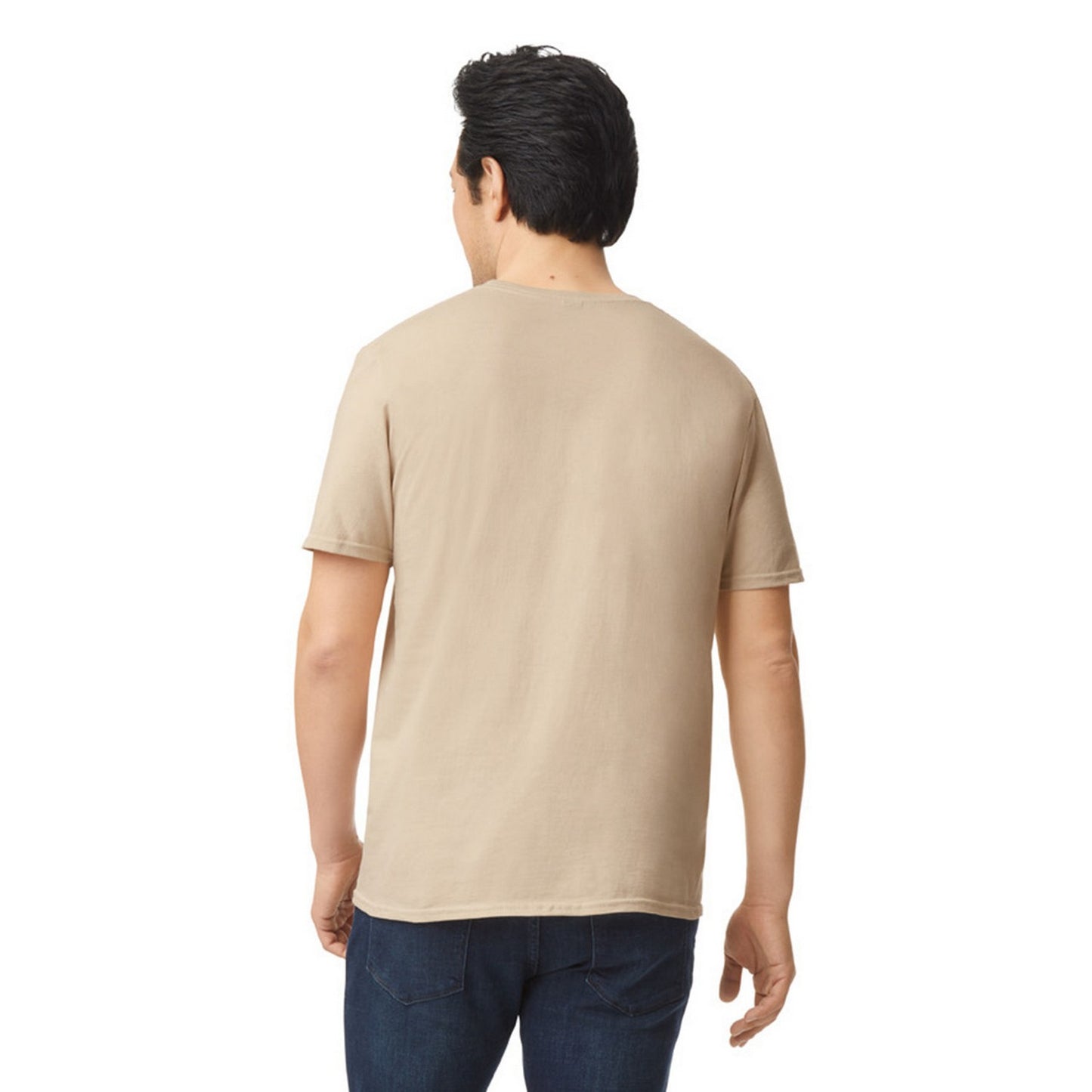 Sand - Back - Gildan Unisex Adult Softstyle Plain Cotton T-Shirt
