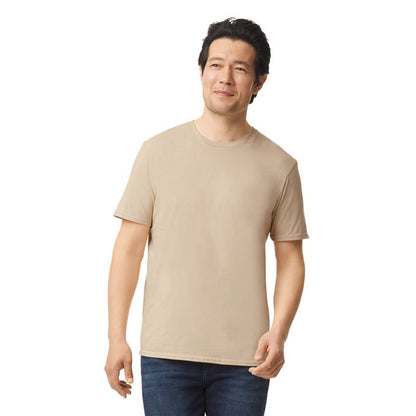 Sand - Side - Gildan Unisex Adult Softstyle Plain Cotton T-Shirt