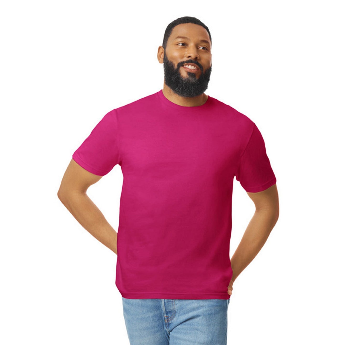 Cardinal Red - Side - Gildan Unisex Adult Softstyle Plain Cotton T-Shirt