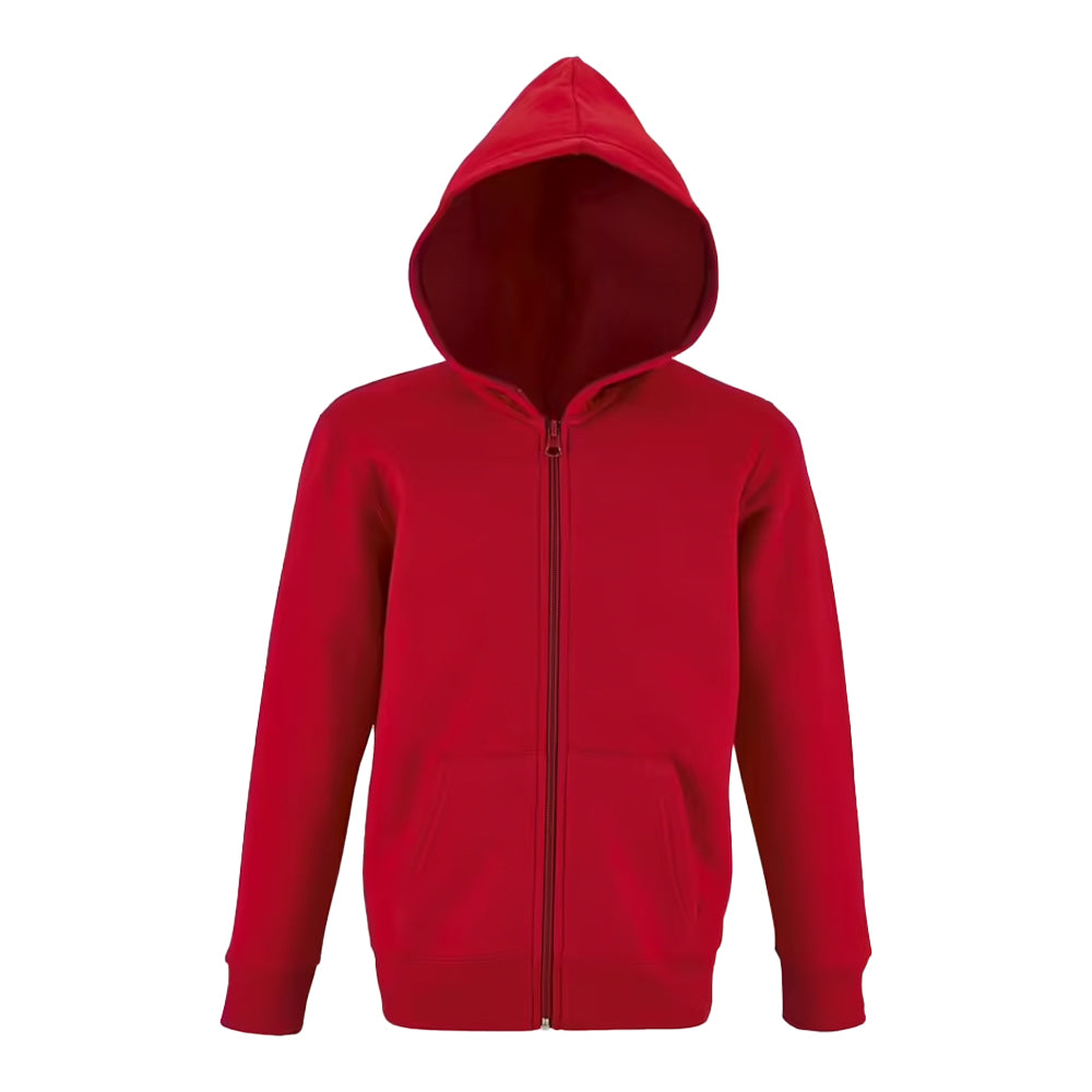 Red - Front - SOLS Childrens-Kids Stone Full Zip Hoodie