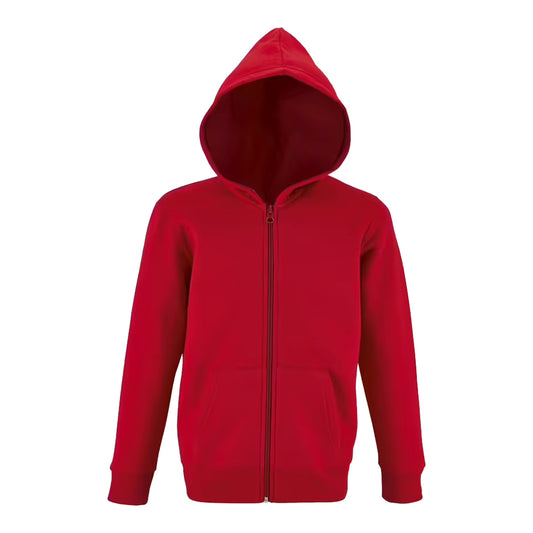 Red - Front - SOLS Childrens-Kids Stone Full Zip Hoodie
