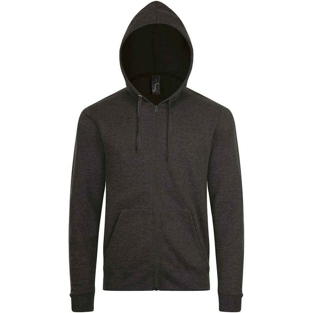 Charcoal Melange - Front - SOLS Unisex Adult Stone Hoodie