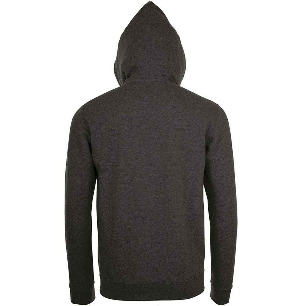 Charcoal Melange - Back - SOLS Unisex Adult Stone Hoodie