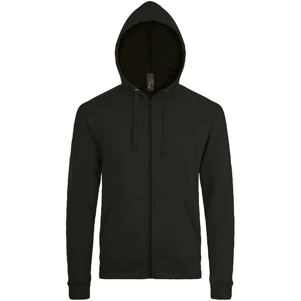 Black - Front - SOLS Unisex Adult Stone Hoodie