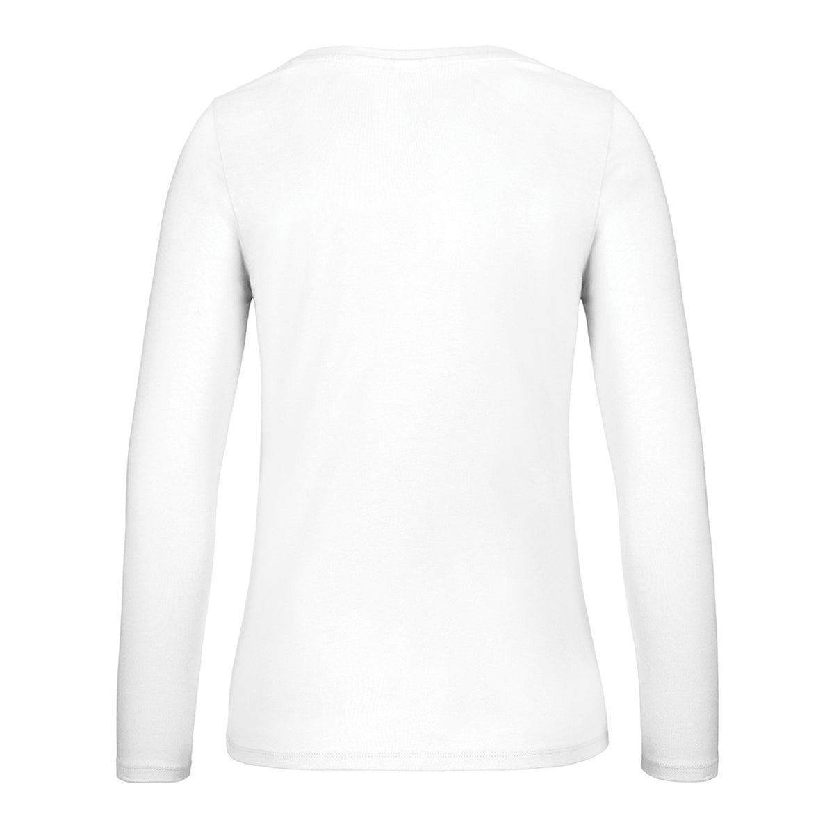 White - Back - B&C Womens-Ladies #E150 Long-Sleeved T-Shirt