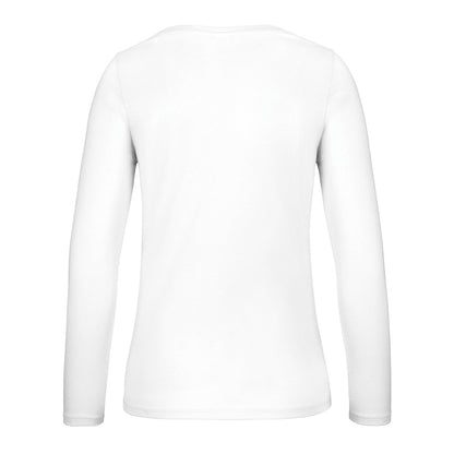 White - Back - B&C Womens-Ladies #E150 Long-Sleeved T-Shirt