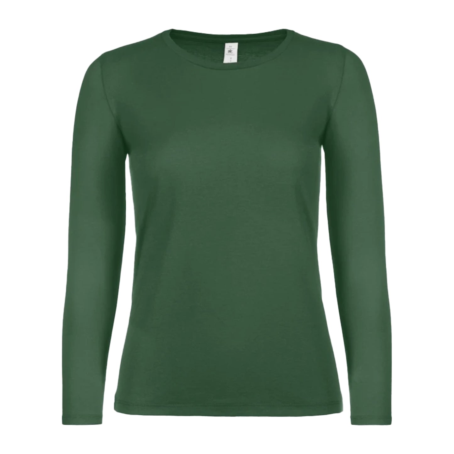 Bottle Green - Front - B&C Womens-Ladies #E150 Long-Sleeved T-Shirt