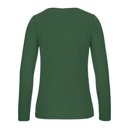 Bottle Green - Back - B&C Womens-Ladies #E150 Long-Sleeved T-Shirt
