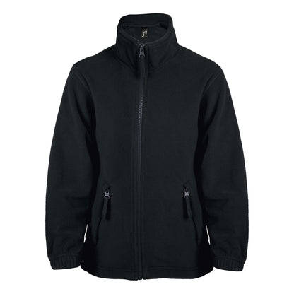 Black - Front - SOLS Childrens-Kids North Fleece Jacket